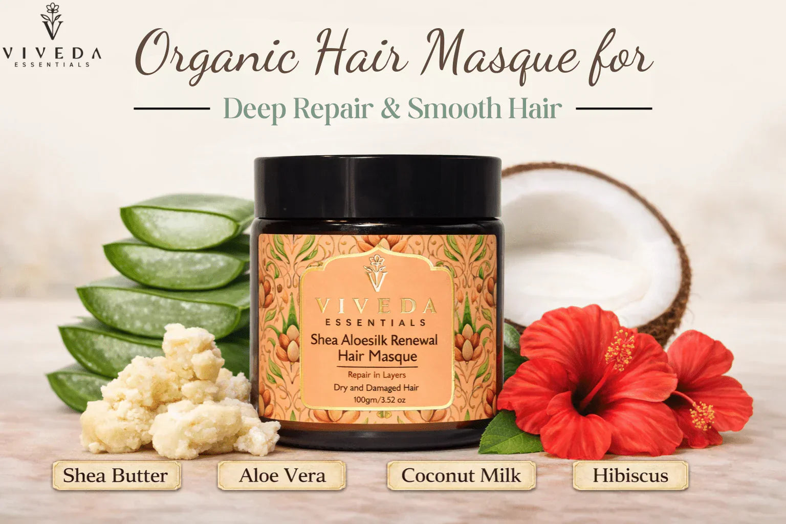 Organic Hair Masque for Deep Repair & Smooth Hair