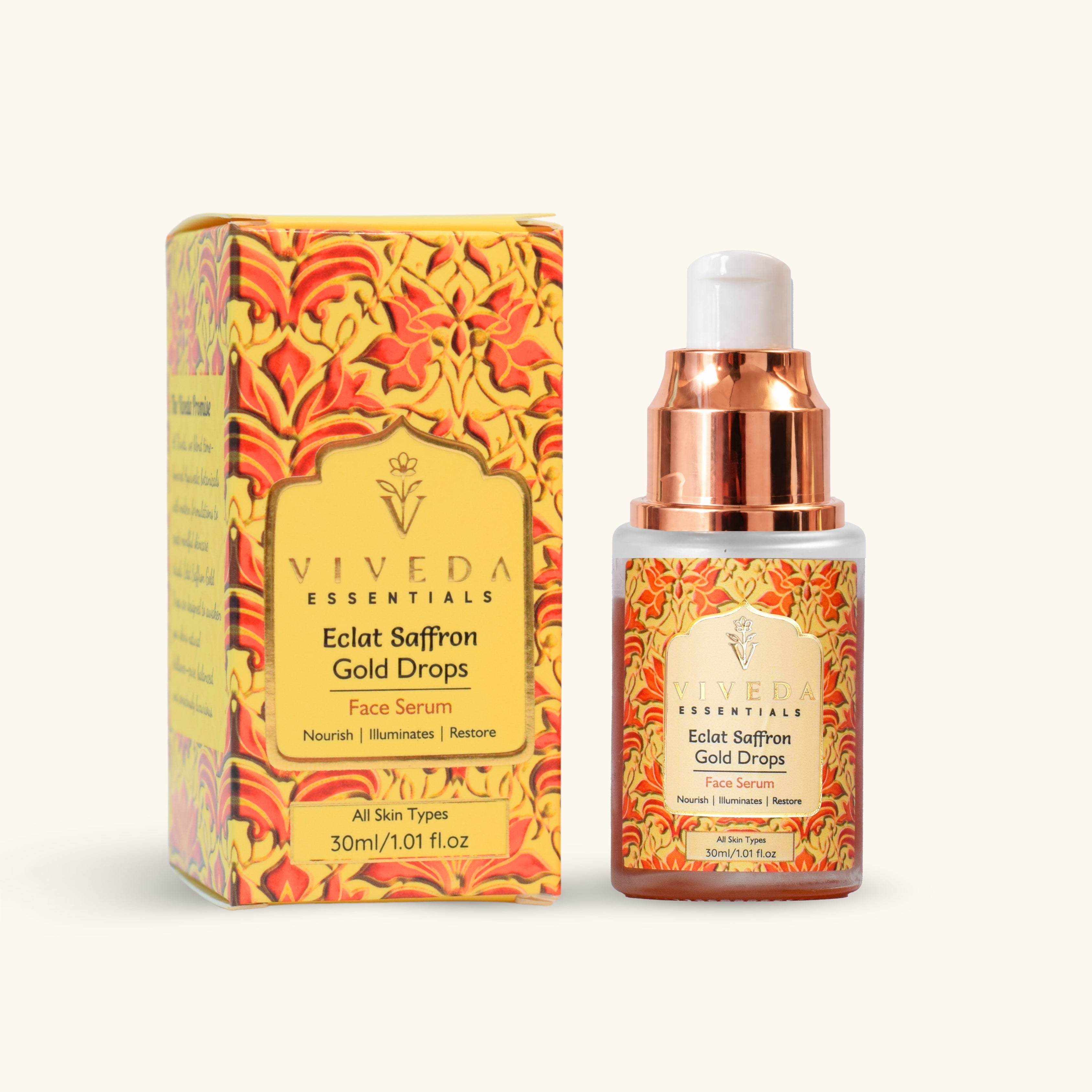Éclat Saffron Gold Drops Face Serum - Viveda Essentials