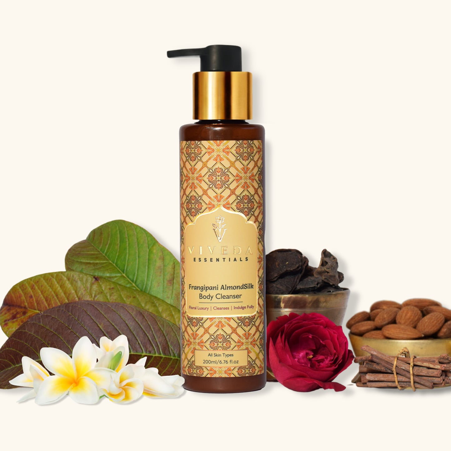 Frangipani AlmondSilk Body Cleanser - Viveda Essentials