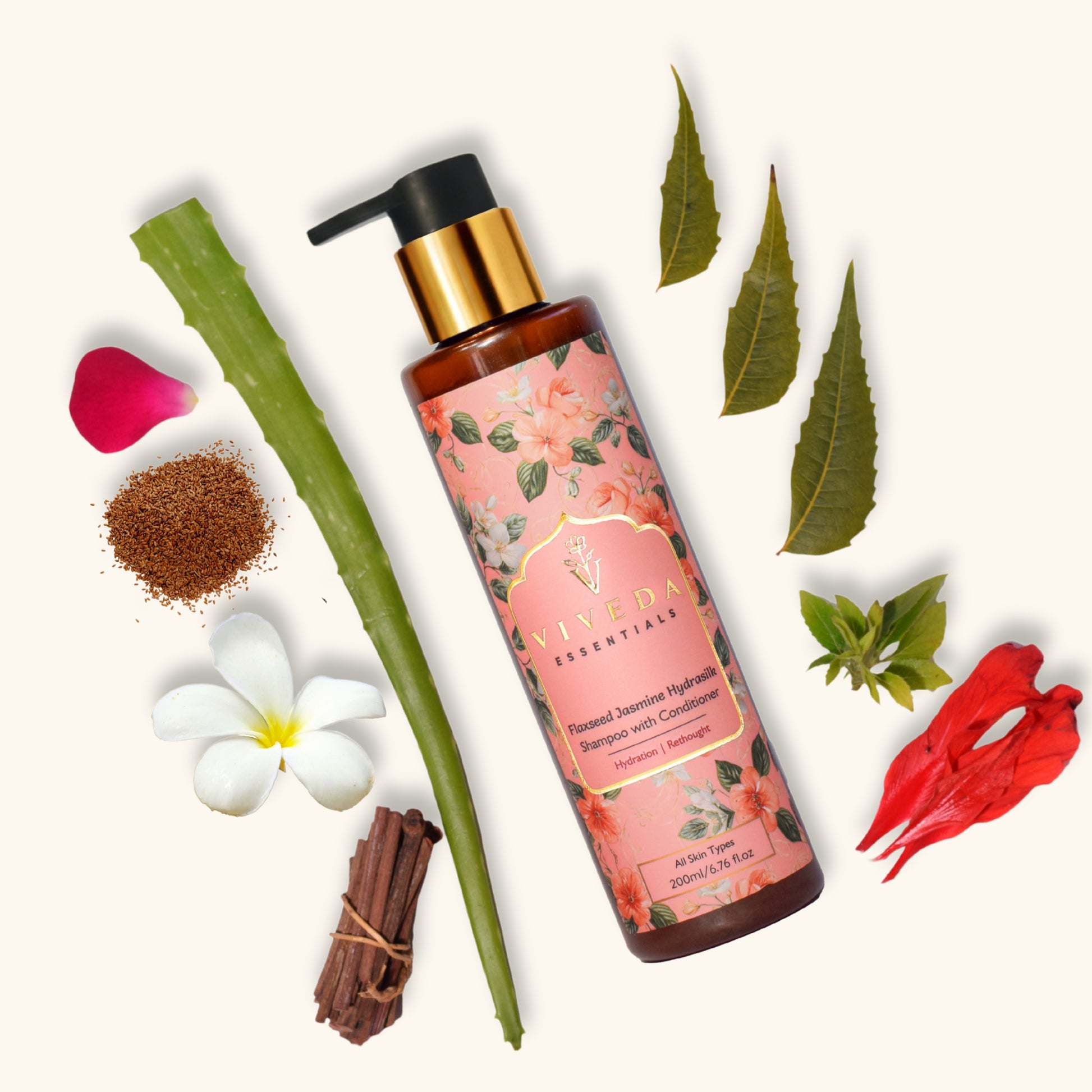 Flaxseed Jasmine Hydrasilk Shampoo with Conditioner - Viveda Essentials