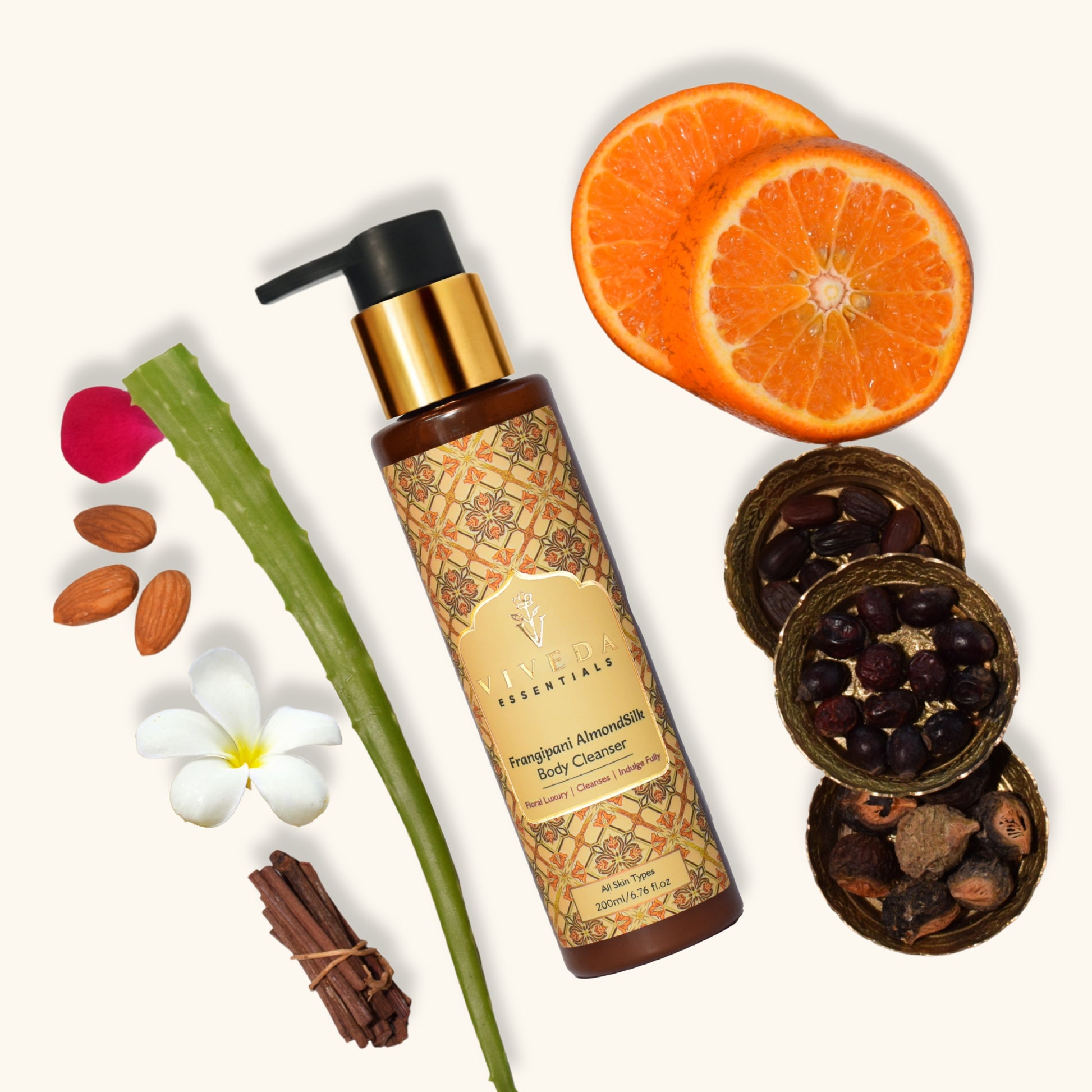 Frangipani AlmondSilk Body Cleanser - Viveda Essentials